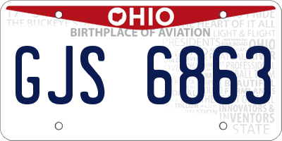 OH license plate GJS6863