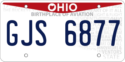 OH license plate GJS6877