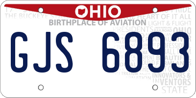 OH license plate GJS6893