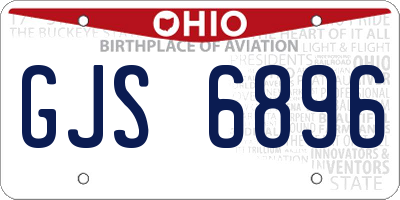 OH license plate GJS6896