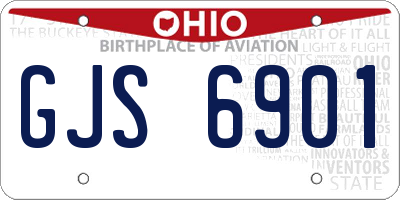 OH license plate GJS6901