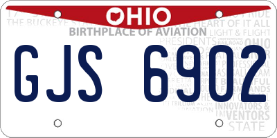 OH license plate GJS6902
