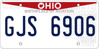 OH license plate GJS6906