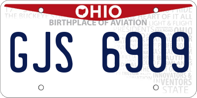 OH license plate GJS6909