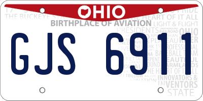 OH license plate GJS6911