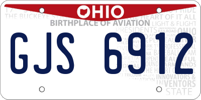 OH license plate GJS6912