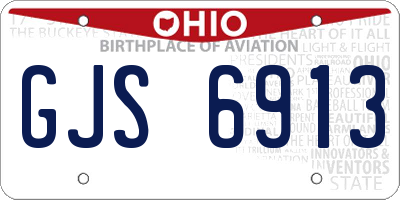 OH license plate GJS6913
