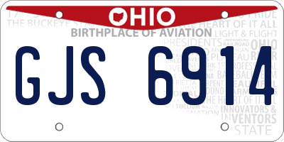 OH license plate GJS6914