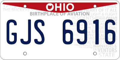OH license plate GJS6916