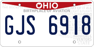 OH license plate GJS6918