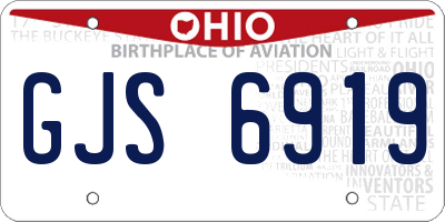 OH license plate GJS6919