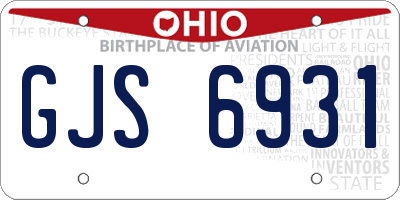 OH license plate GJS6931