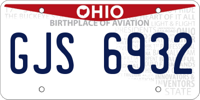 OH license plate GJS6932