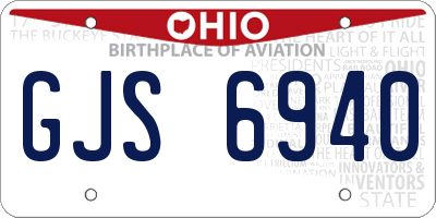 OH license plate GJS6940