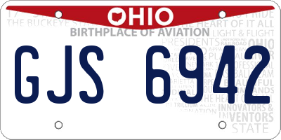OH license plate GJS6942