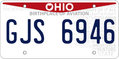 OH license plate GJS6946