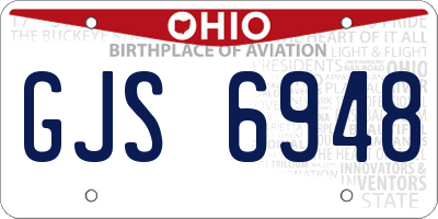OH license plate GJS6948