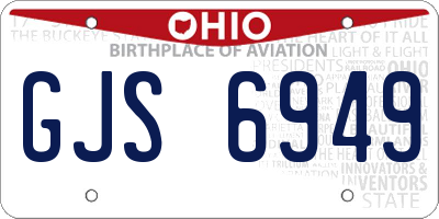 OH license plate GJS6949