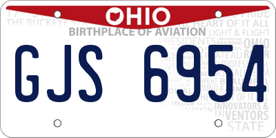 OH license plate GJS6954