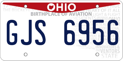 OH license plate GJS6956
