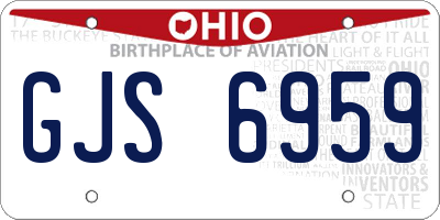 OH license plate GJS6959