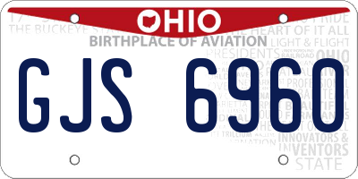 OH license plate GJS6960