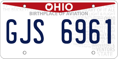 OH license plate GJS6961