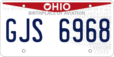 OH license plate GJS6968