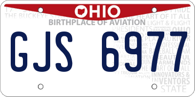 OH license plate GJS6977