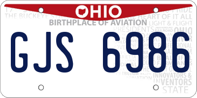 OH license plate GJS6986