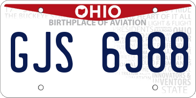 OH license plate GJS6988