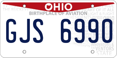 OH license plate GJS6990