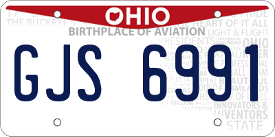OH license plate GJS6991
