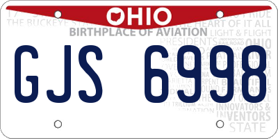 OH license plate GJS6998