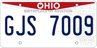 OH license plate GJS7009