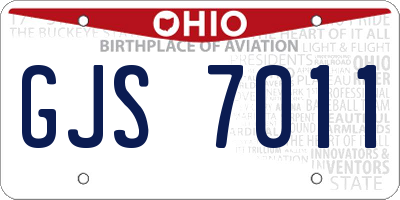 OH license plate GJS7011