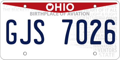 OH license plate GJS7026