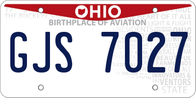 OH license plate GJS7027