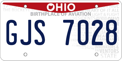 OH license plate GJS7028