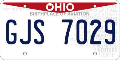 OH license plate GJS7029