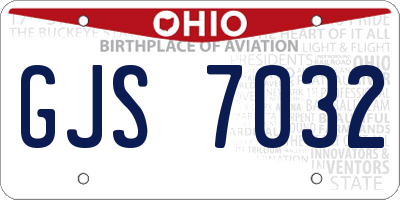 OH license plate GJS7032