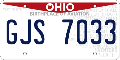 OH license plate GJS7033