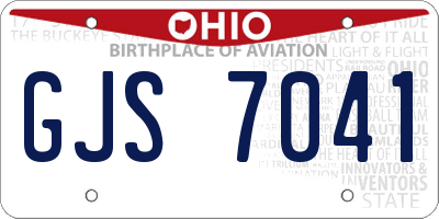 OH license plate GJS7041