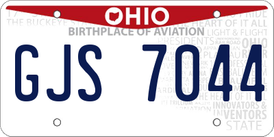 OH license plate GJS7044