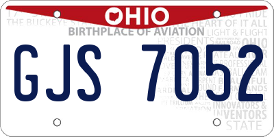 OH license plate GJS7052