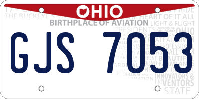 OH license plate GJS7053