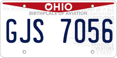 OH license plate GJS7056