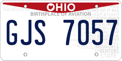 OH license plate GJS7057