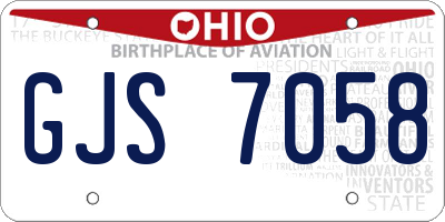 OH license plate GJS7058