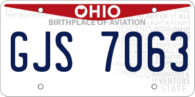 OH license plate GJS7063